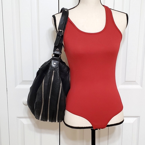 Zara Expandable Boho Black Travel Bag Genuine Leather - Picture 2 of 14